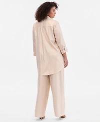 I.N.C. International Concepts Plus Size Metallic Blouse Wide Leg Pants Macys Exclusive