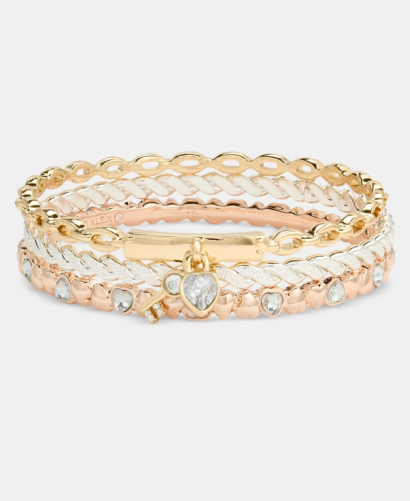 Anne Klein 3-Pc. Set Crystal Rope Bangle Bracelets