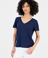 Style & Co Petite V-Neck T-Shirt, Macy's Exclusive