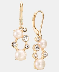 Anne Klein Crystal & Imitation Pearl Cluster Drop Earrings