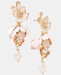 Anne Klein Textured Flower Statement Earrings