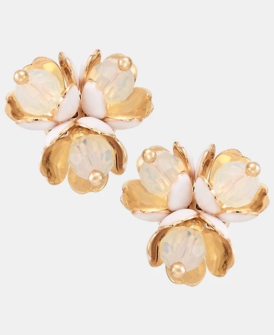 Anne Klein Textured Flower Stud Earrings