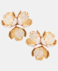 Anne Klein Textured Flower Stud Earrings