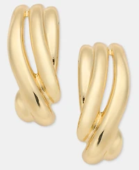Anne Klein Medium Triple-Row Twisted C-Hoop Earrings, 1.23"