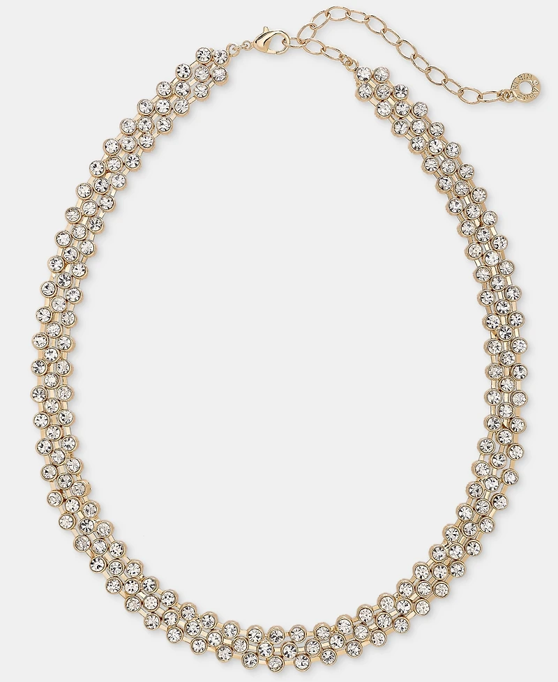 Anne Klein Crystal Mesh Chain Collar Necklace, 16" + 3" extender