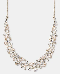 Anne Klein Crystal & Imitation Pearl Cluster Statement Necklace, 16" + 3" extender