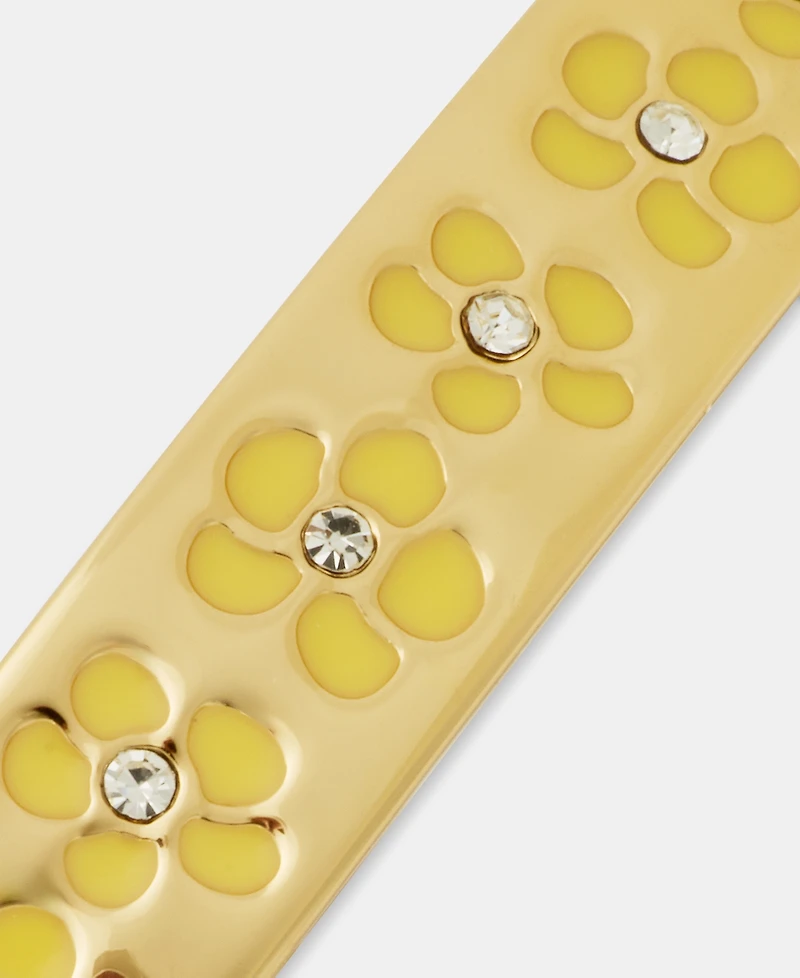 Karl Lagerfeld Paris Gold-Tone Yellow Flower Bangle Bracelet