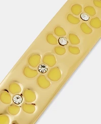 Karl Lagerfeld Paris Gold-Tone Yellow Flower Bangle Bracelet