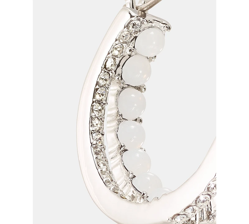 Karl Lagerfeld Paris Gold-Tone Turquoise Split Stone Hoop Earrings
