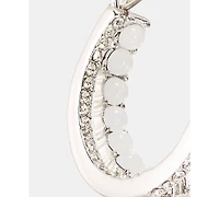 Karl Lagerfeld Paris Gold-Tone Turquoise Split Stone Hoop Earrings