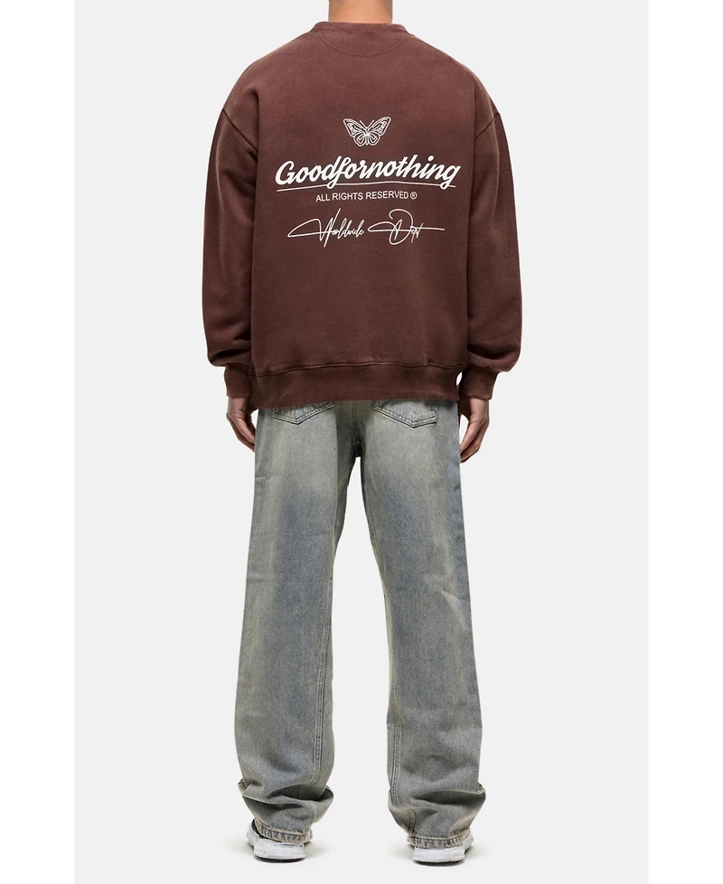 Good For Nothing Men's Washed Rust Cult Sweathsirt