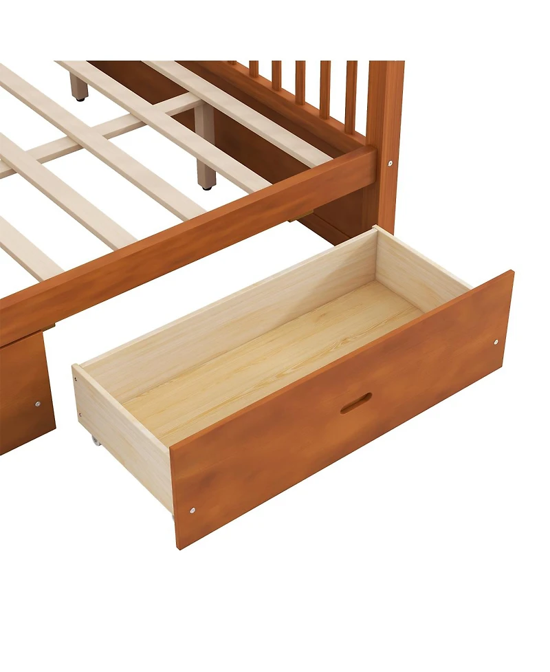 Streamdale Furniture Wooden Canopy Bed with Storage Drawers