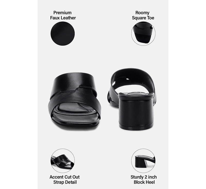 London Rag Womens Shulva Block Heel Slip Ons