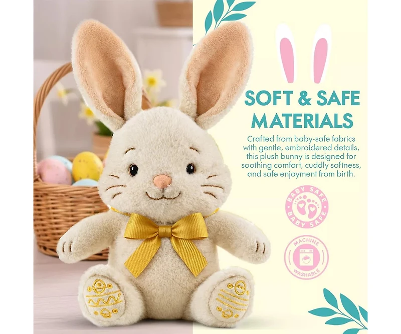 Sperric Easter Pop It & Plush Bunny Bundle, 3-Pack Bunny, Chicken & Egg Fidget Pops with 13-inch Plush Bunny with Bow, Perfect Easter Gift Toys