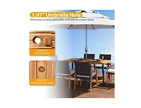 Slickblue 63-Inch Dining Table for Indoor Outdoor Use with Metal Legs