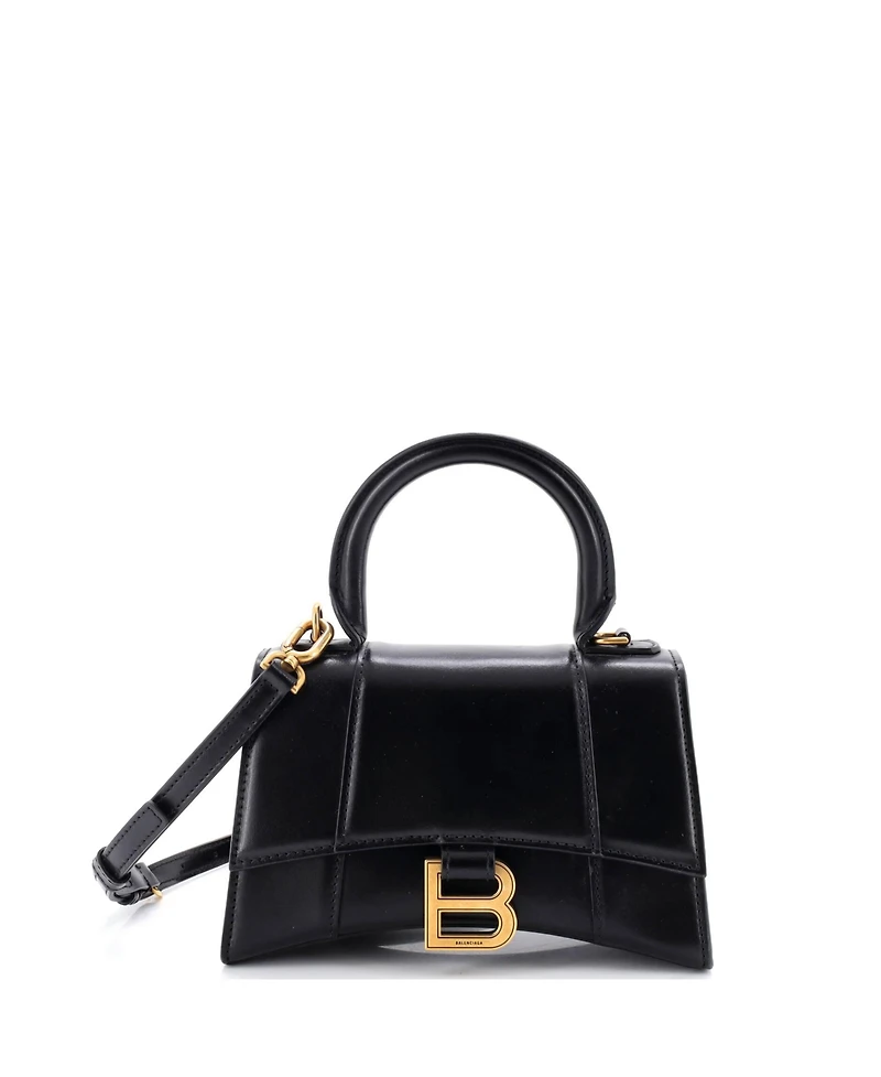 Pre-Owned Balenciaga Small Hourglass Top Handle Bag Leather