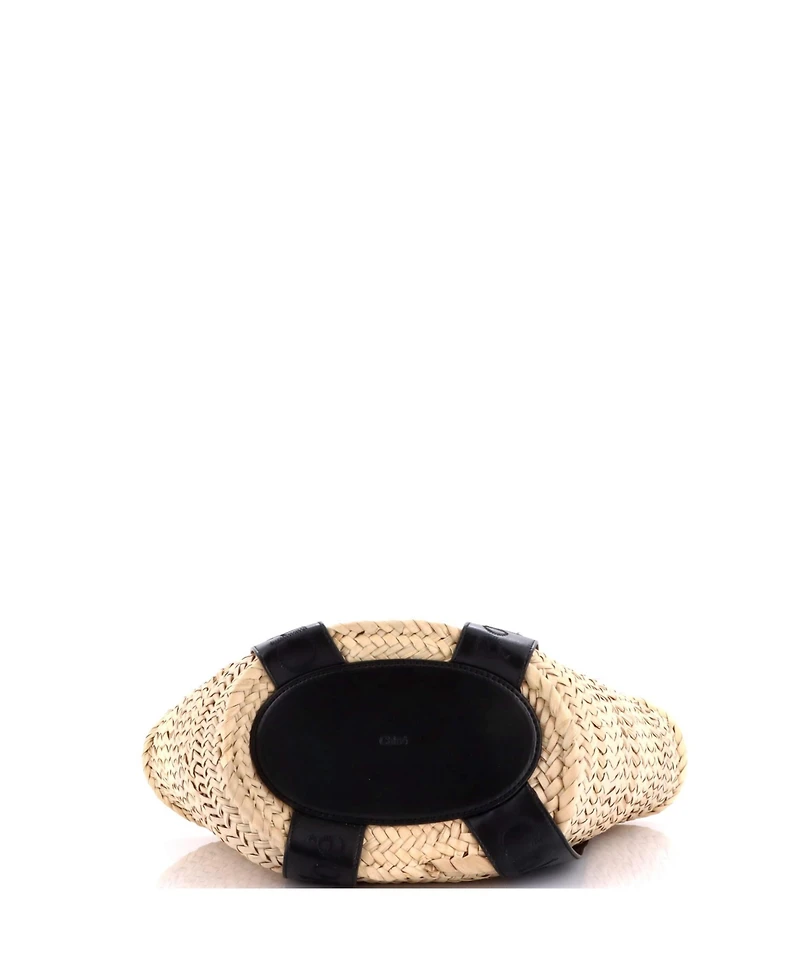 Pre-Owned Chloe Medium Sense Basket Tote Raffia with Leather