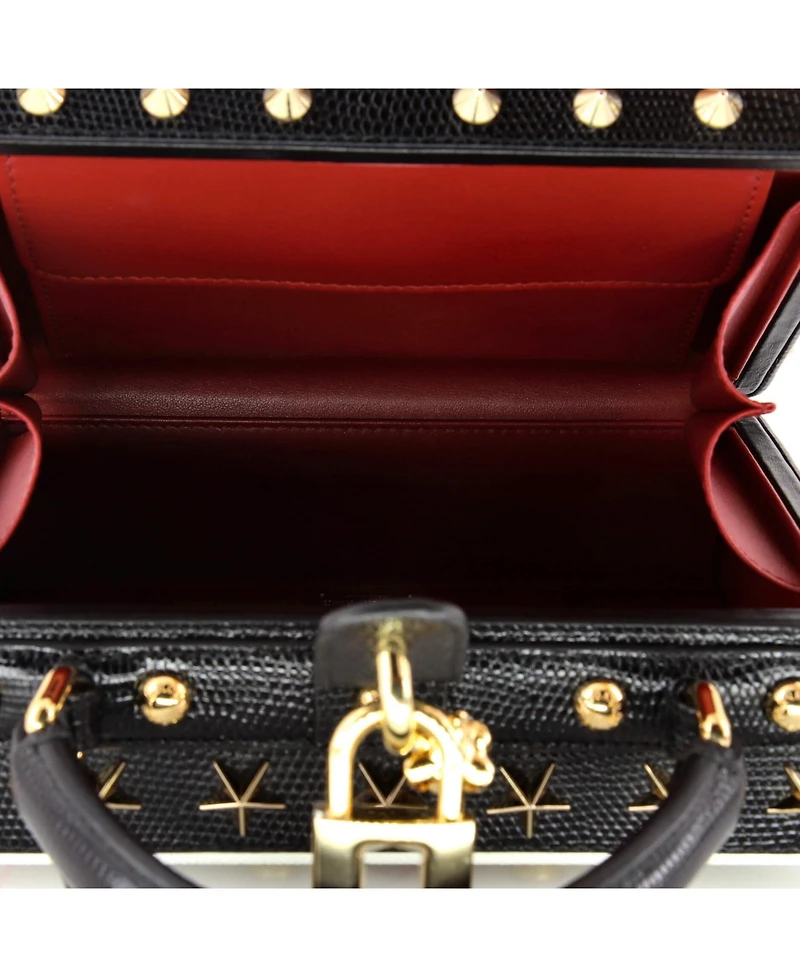 Pre-Owned Dolce & Gabbana Small Treasure Box Bag Embellished Printed Leather