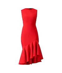 Ivonne Women's Solid Mermaid Midi Dress