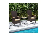 Outdoor Wicker Dining Chairs Set of 4 with High Back Support