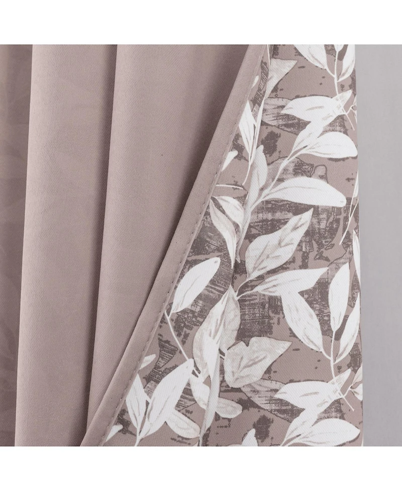 Rt Designers Collection 100% Polyester 190 Gsm Marina Revisible Blackout Grommet Curtain Panel 54" x 95" Taupe