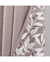 Rt Designers Collection 100% Polyester 190 Gsm Marina Revisible Blackout Grommet Curtain Panel 54" x 95" Taupe