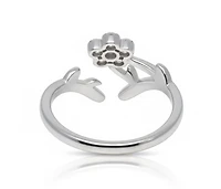 Curata Jewelry Solid 10K Gold Cubic Zirconia Flower Wrap Toe Ring