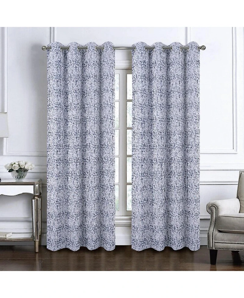 Rt Designers Collection 100% Polyester 140 Gsm Luca Jacquard Grommet Curtain Panel 54" x 84