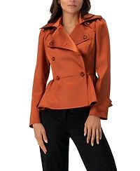 Ivonne Women's Short Double-Breasted Trench Coat