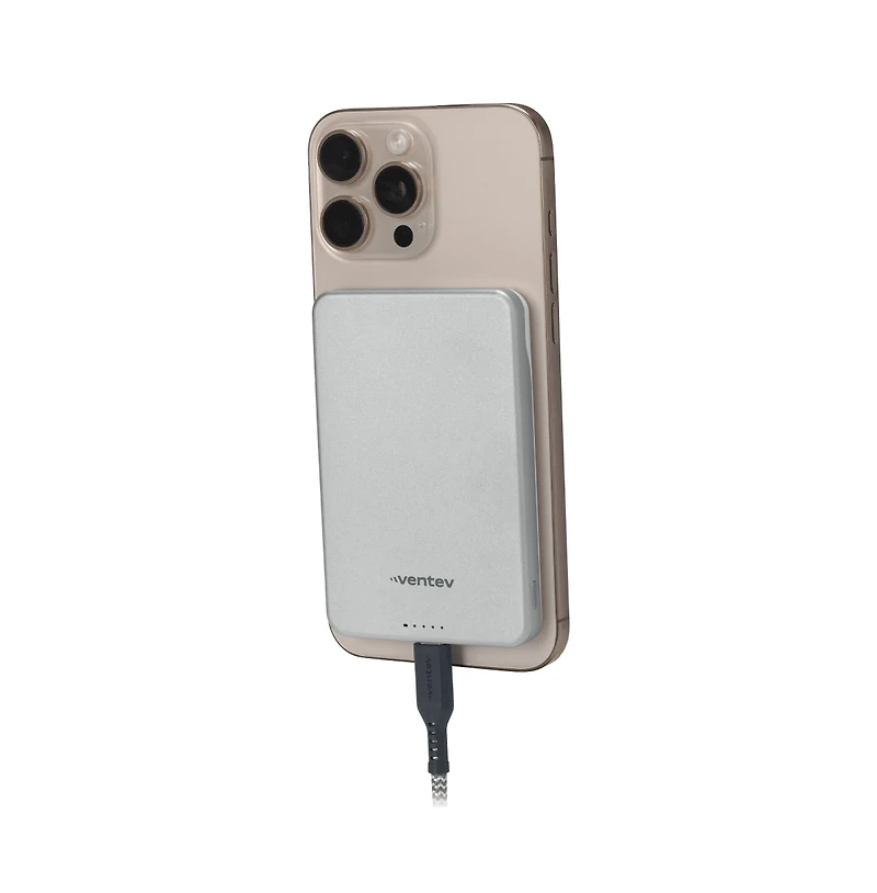 Ventev 5K mAh Qi2 Wireless Ultrafast Portable Magnetic Battery
