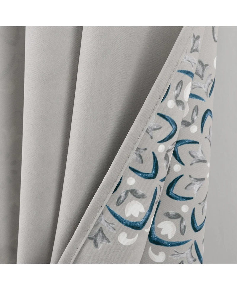 Rt Designers Collection 100% Polyester 190 Gsm Tilley Revisible Blackout Grommet Curtain Panel 54" x 84"