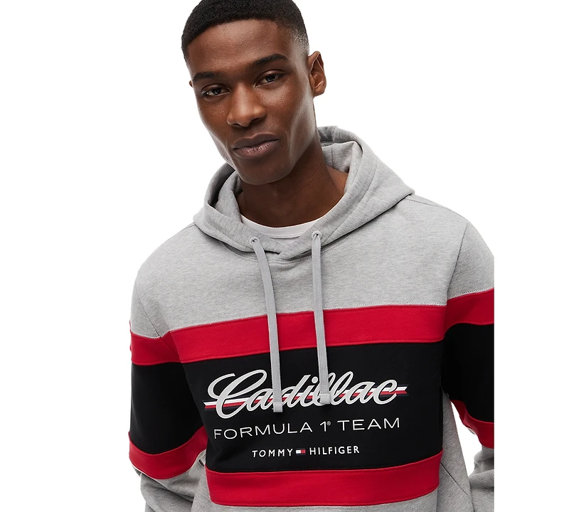 Tommy Hilfiger Men's Color-Block Stripe Logo Hoodie
