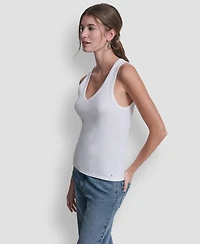 Dkny Jeans Women's Rhinestone V-Neck Tank Top