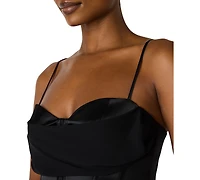 Steve Madden Juniors' Sleeveless Sweetheart Neck Bustier Gown