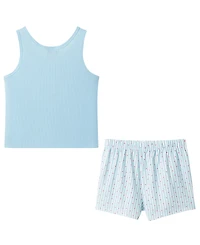 Andy & Evan Girls' 6-16 Henley Tank Short, 2-Piece Pajama Set