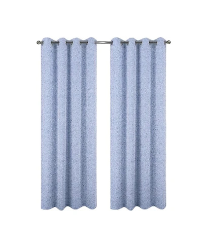 Rt Designers Collection 100% Polyester 140 Gsm Lava Jacquard Grommet Curtain Panel 54" x 84" Blue