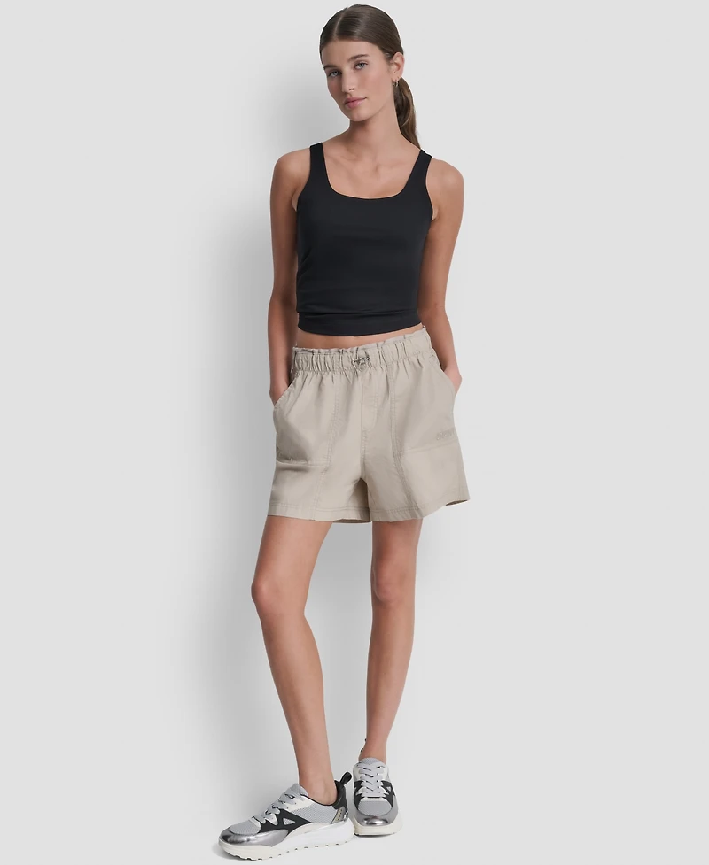 Dkny Sport Women's Mid-Rise Bungee Waist Shorts