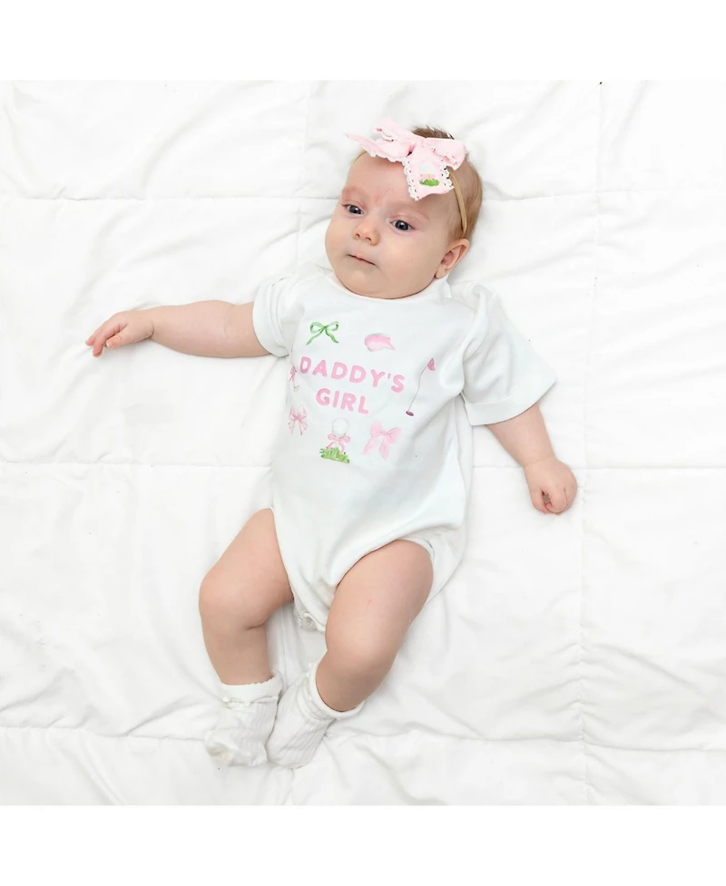 Sweet Wink Baby Girls Daddy's Golf Icon Short Sleeve Romper