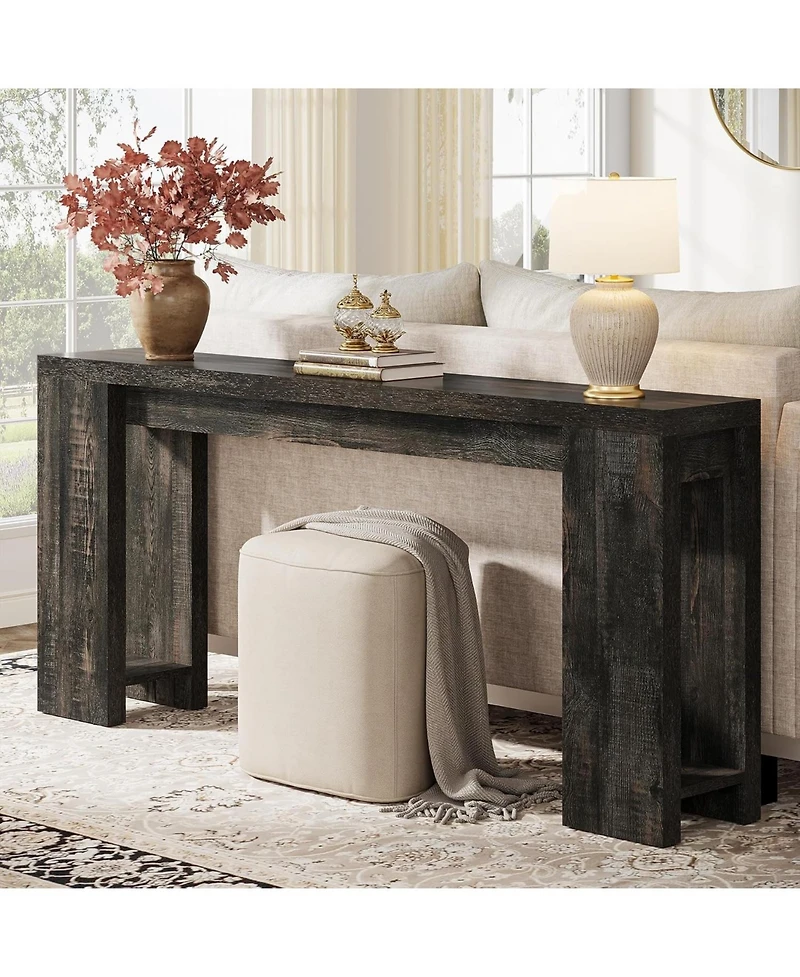 Tribesigns 70.9-Inch Extra Long Console Table, Farmhouse Wood Sofa Table Behind Couch, Narrow Entryway Accent for Living Room