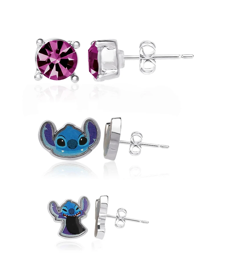 Disney Lilo and Stitch Fashion Earring Set, 3 Pairs, Stud Earrings