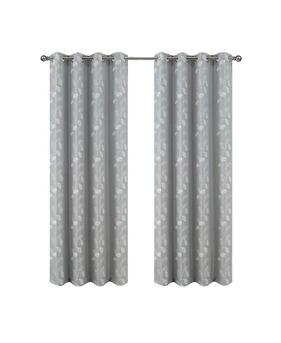 Rt Designers Collection 100% Polyester 140 Gsm Reed Embroidered Grommet Curtain Panel