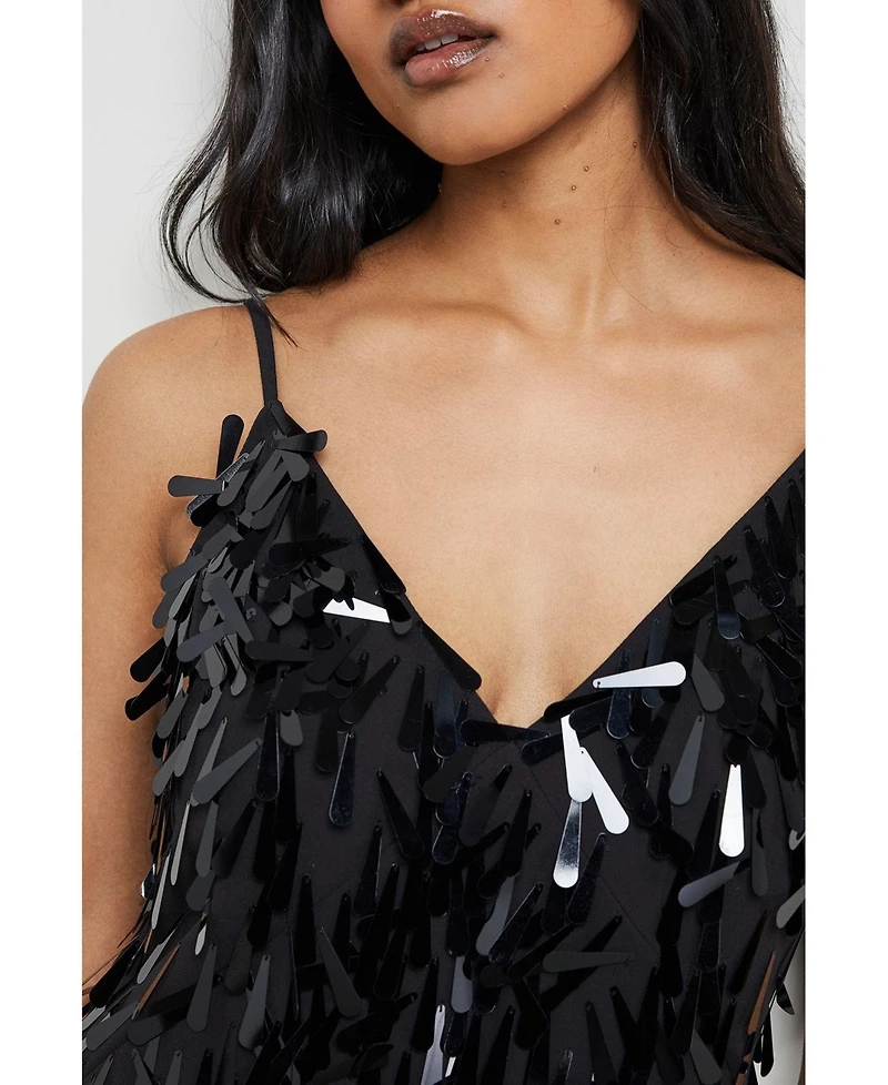 Warehouse Women's Premium Teardrop Embellished Midi Dress