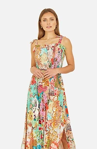 Yumi Women's Patchwork Split Hem Maxi Dress