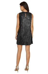 Yumi Women's Sequin Bow Tunic Shift Dress