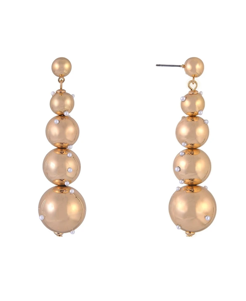 Laundry by Shelli Segal Graduated Ball Linear Earrings
