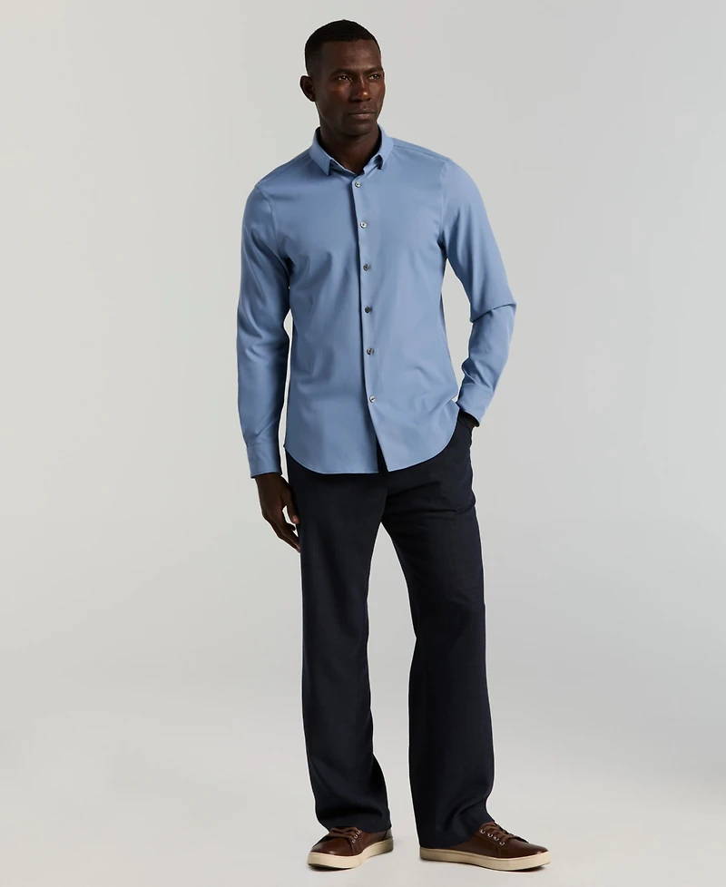 Perry Ellis Men's Slim-Fit Stretch Solid Button-Down Twill Shirt
