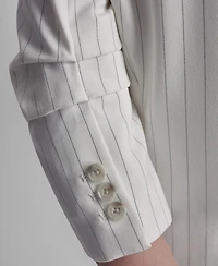 Dkny Women's Pinstripe One-Button Notch Collar Jacket