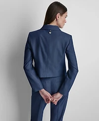 Dkny Women's Denim Cropped Button-Front Jacket