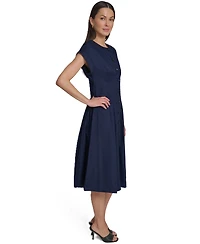 Calvin Klein Women's Button Down A-Line Midi Dress