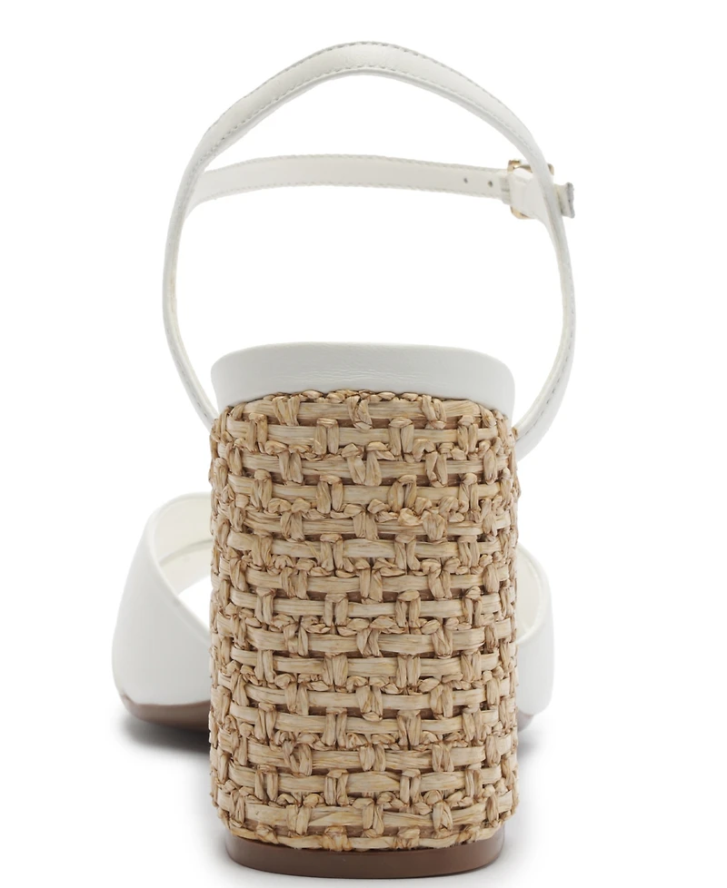 Schutz Women's Keefa Raffia High Block Dress Sandals